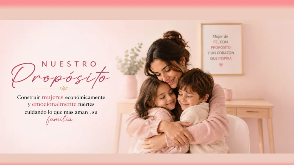 Nuestro propósito: construir mujeres económica y emocionalmente fuertes, cuidando lo que más aman, su familia.